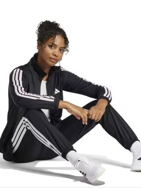 adidas Black Track Pants with White 3-Stripes